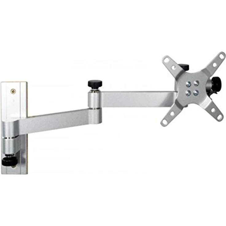 Carbest TV-Wandhalter Wall Mount XL, dreh- und kippbar aus Aluminium silber für Bildschirme 13-30 Zoll, Tragkraft bis 15 kg, VESA 75/100 mm, Maße 116x152x81-390 mm – Bild 2