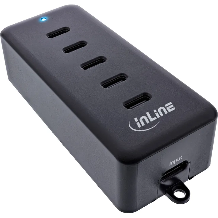 InLine® 5-Port USB-C PowerHub, Ladegerät-Erweiterung, max. 100W, schwarz