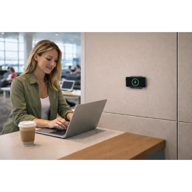 Smart Things WallBase 55, Induktions-Ladegerät 15W mit magnetischer Qi-Technologie, Schwarz – Bild 6
