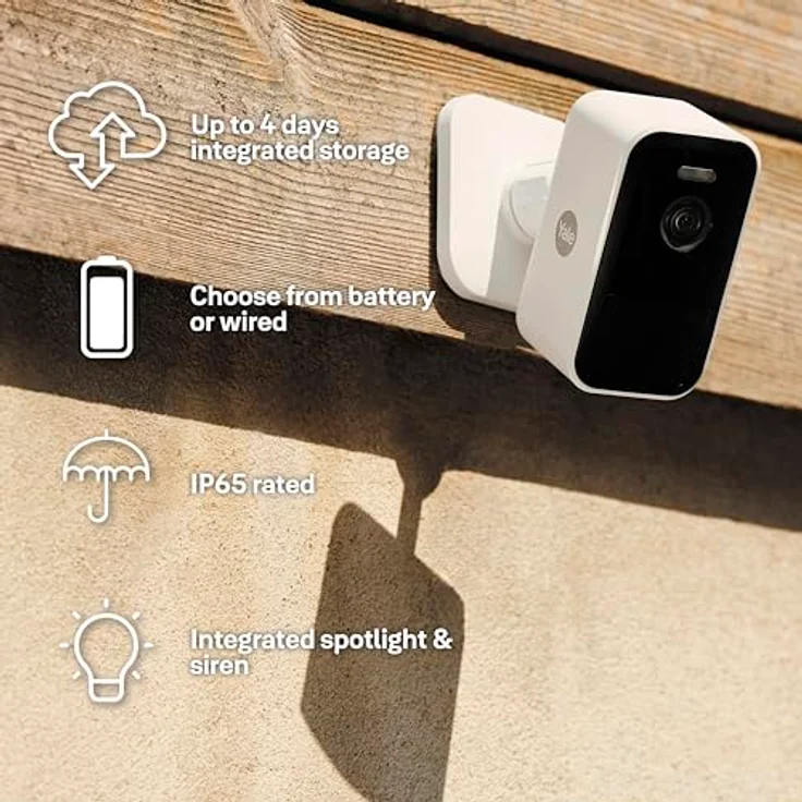 Yale - Smarte Außenkamera - Full HD Live View & Zwei-Wege-Audio - Bewegungsaufnahmen - Anpassbare Zonen & Zeitplanung - Nachtsicht - Spotlight - Echtzeit-Benachrichtigungen Home App – Bild 5