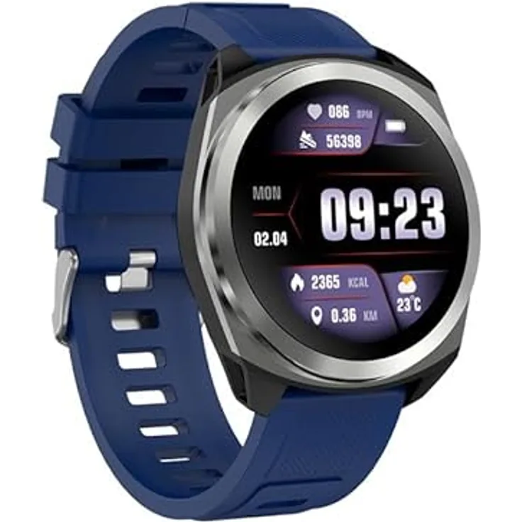 CANYON Smartwatch SW83, 3.4 cm IPS Fitness Uhr mit GPS, 128 Sportmodi, SpO2, Echtzeit Herzfrequenz, Schrittzähler, Stress- & Schlafmonitor, kompatibel mit STRAVA