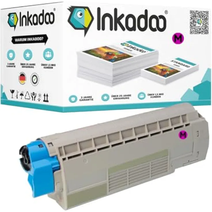 Inkadoo Kompatibel Toner für Oki 44844614 / C822 Magenta C 822 Series C 822 DN C 822 N C 822 CDTN, ca. 7.300 Seiten Tonerkartusche, Tonerpatronen, Drucker Toner