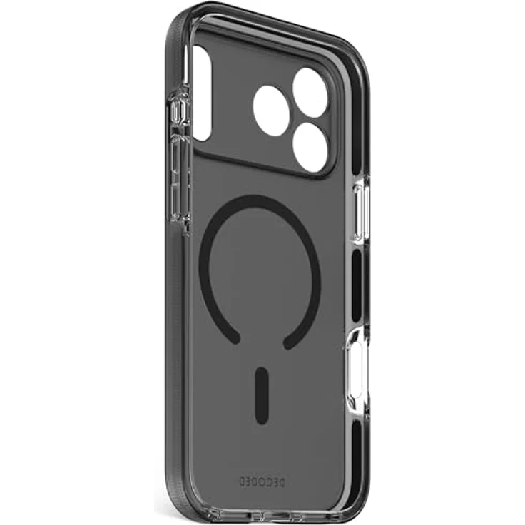 Decoded Transparent Clear Case für iPhone 17 Pro Max, 100% recyceltes Material, Anti-Vergilbung, MagSafe-kompatibel, 4 Meter DropTec Schutz, kratzfest, Frosted Schwarz – Bild 3