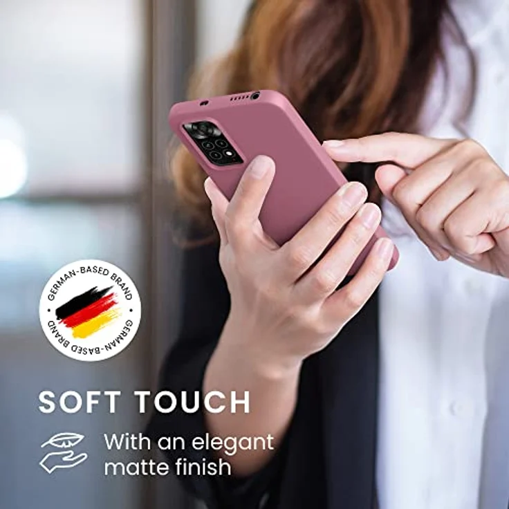 kwmobile Hülle für Xiaomi Redmi Note 11 / Note 11S, weiches TPU Silikon Case für kabelloses Laden, Dark Rose – Bild 4