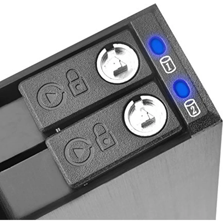 SilverStone SST-FS202B - trägerloser 3,5''Aluminium Hot Swap-Festplatten-Wechselrahmen für 2 x 2,5'' SAS-SATA-HDDs oder SSDs mit Metallschloss an jeder Einschubtür und Statusanzeige-LEDs, schwarz – Bild 12