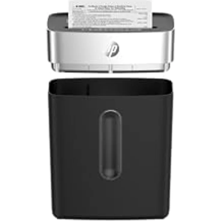 HP OneShred 8CC Black, Aktenvernichter, Sicherheitsstufe P-4, Cross Cut, 8 Blatt, 2826, schwarz/Silber, Partikelschnitt – Bild 4