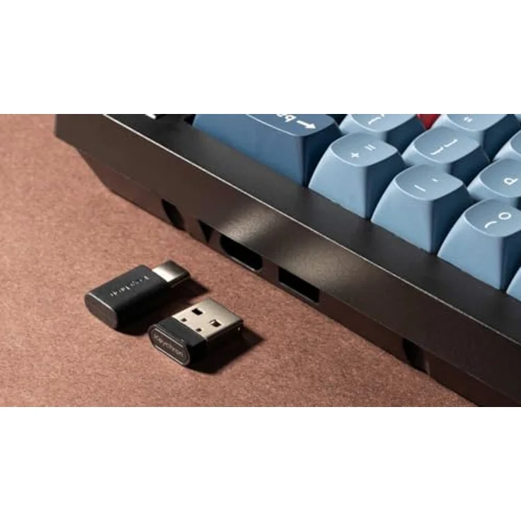 Keychron V2 Max Kabellose Mechanische Tastatur 65%, 2.4 GHz/Bluetooth 5.1/USB, RGB mit QMK/VIA Programmierbarem Knopf, Hot-Swappable Gateron Brown, Gasket Mount für Mac Windows Linux - Schwarz – Bild 4