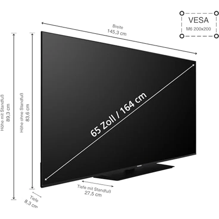 Telefunken VIDAA XU65VP750M, 65 Zoll 4K Smart TV mit HDR, Dolby Vision, Triple-Tuner und 6 Monate HD+ inkl., LED TV schwarz – Bild 3