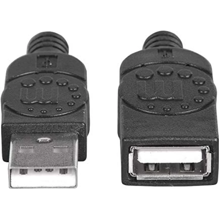 Manhattan Hi-Speed - USB-Verlängerungskabel - USB (M) bis USB (W) - USB 2.0 - 300 V - 0.5 A - 1 m - geformt - Schwarz – Bild 4