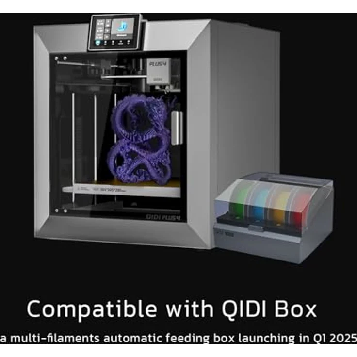 QIDI TECH PLUS4 3D-Drucker, Max 600mm/s Hochgeschwindigkeitsdruck, 65℃ Kammerwärme, 370°C Direktextruder, PPS-CF Filamentunterstützung, 305*305*280mm – Bild 5