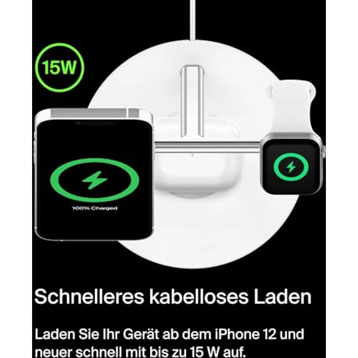 Belkin MagSafe 3-in-1-Ladegerät iPhone 12-13 Serie, weiß – Bild 4