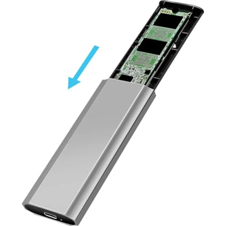 LogiLink UA0439 - Festplattengehäuse für M.2 NVMe (PCIe) SSDs, USB 3.2 Gen 2, 10 GBit/s, Silber, bis 10 TB – Bild 2