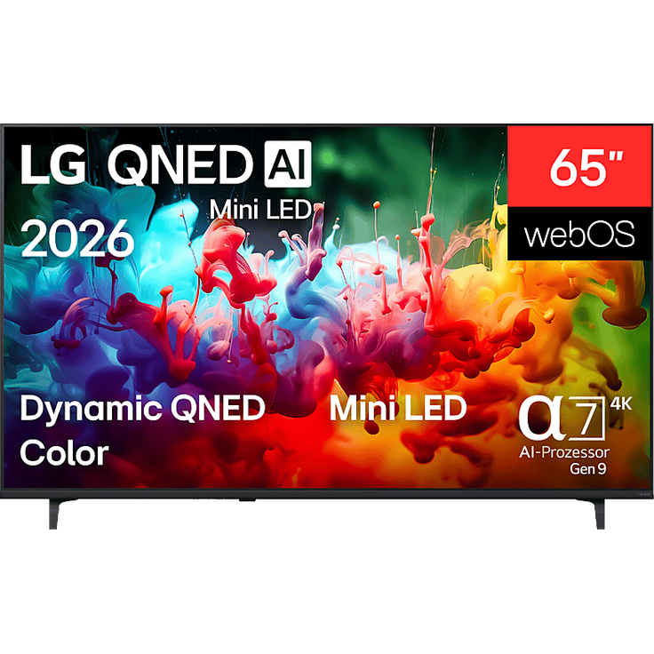 LG 65QNED72B6B, 65 Zoll UHD 4K QNED Smart TV mit αlpha 7 Gen9 Prozessor und Dynamic Tone Mapping