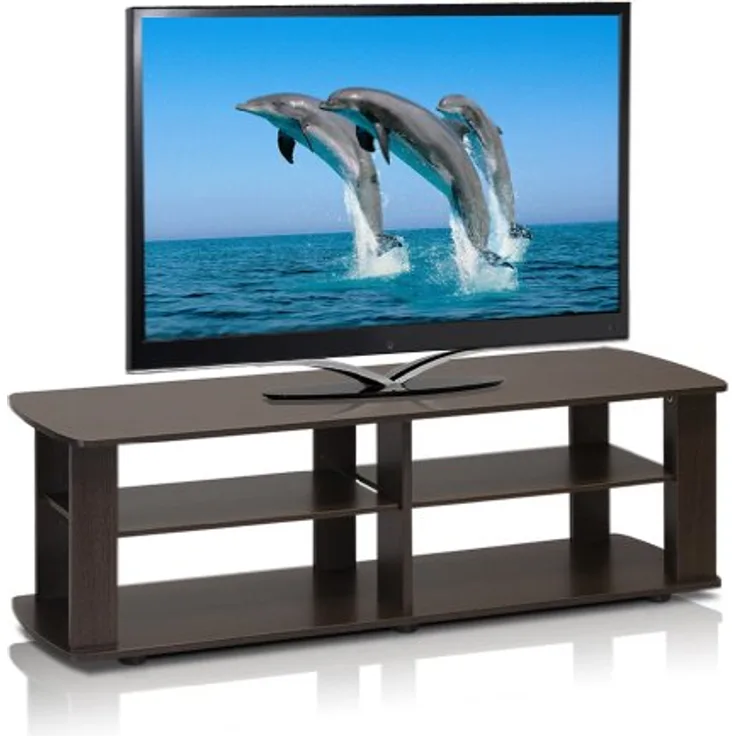 Furinno Nelly Entertainment Center TV-Ständer, Dunkelbraun, 110 (B) x 34 (H) x 33.3 (T) cm