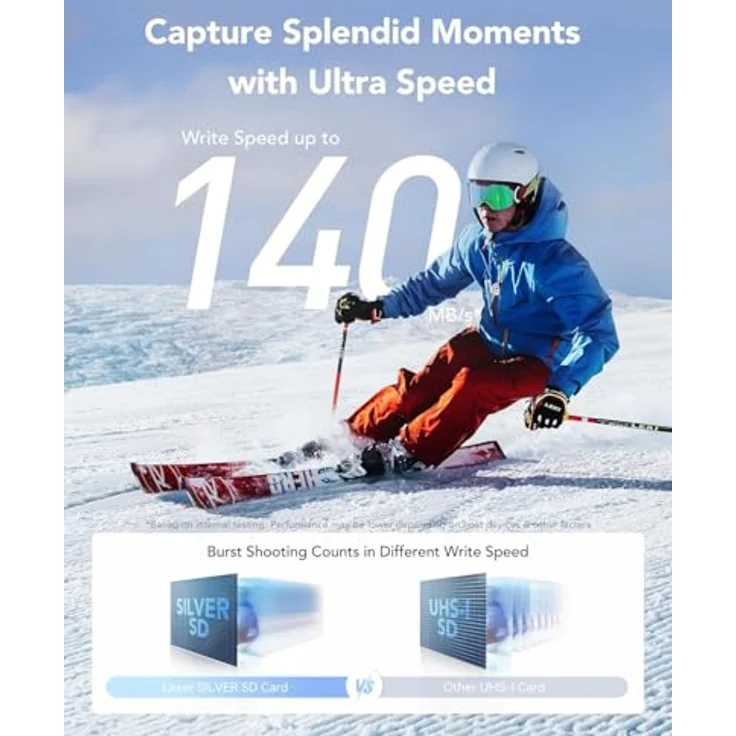 Lexar Silver SD Karte 1TB, UHS-I SDXC Card mit 205 MB/s Lesegeschwindigkeit, 140 MB/s Schreibgeschwindigkeit, V30, U3, C10, für 4K UHD Video und Lebenslange Datenwiederherstellung – Bild 3