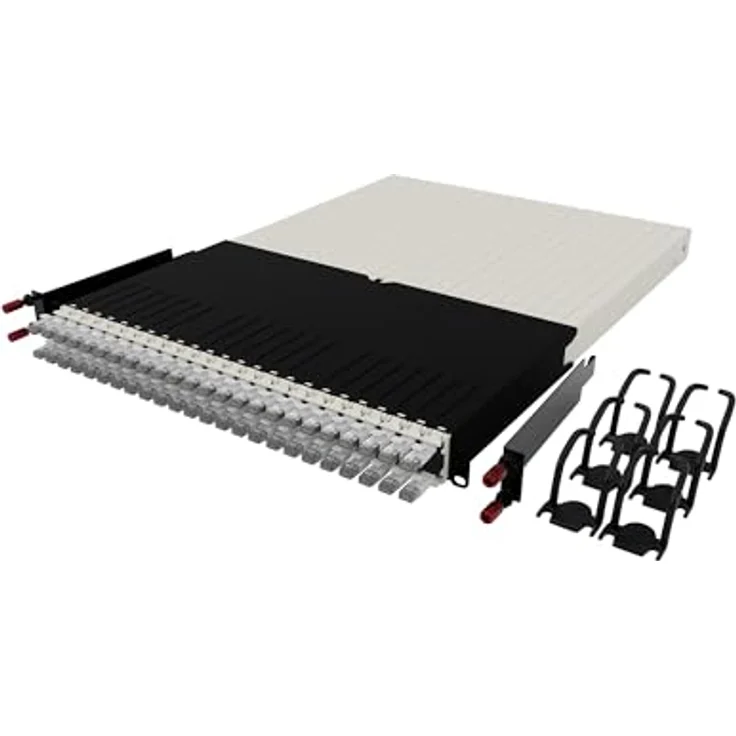 Patchbox patchbox.one Kabeleinzugssystem, 24 einziehbare Cat.6a-Kabel, modular, rot – Bild 1