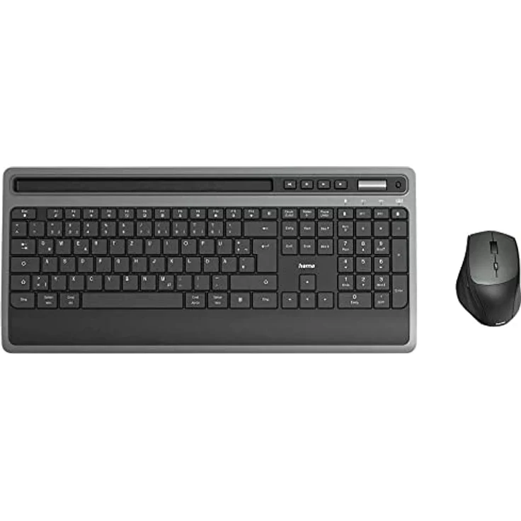 Hama Tastatur Maus Set kabellos (Multi Device Tastatur, Tastatur kabellos, Maus kabellos, Bluetooth Tastatur mit Maus, Tastatur Bluetooth, Funktastatur, Funkmaus, Maus Bluetooth) schwarz/anthrazit – Bild 1
