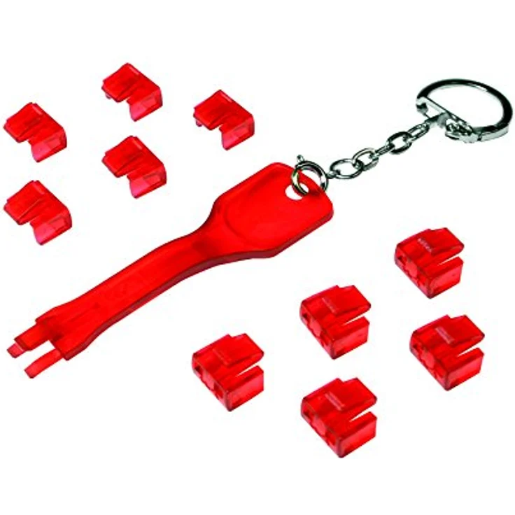 LogiLink MP0042 RJ45-Port 1x und 10x Schlösser Set rot – Bild 1