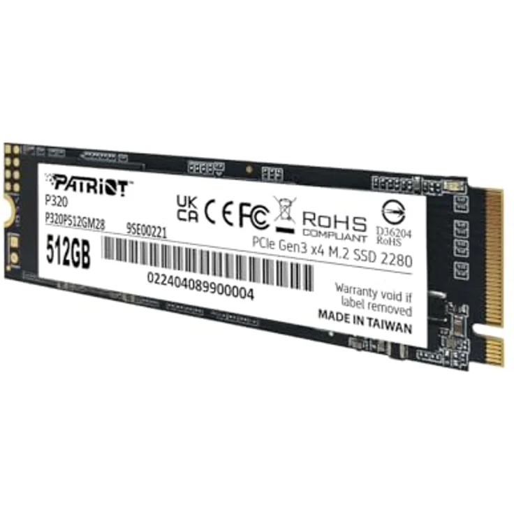 Patriot Memory Patriot P320 512GB Interne SSD - NVMe PCIe Gen 3x4 - M.2 2280 - Solid State Drive - P320P480GM28, 512GB Kapazität, bis zu 3000MB/s Sequential Read, bis zu 2200MB/s Sequential Write, Neuester PCIe Gen3 Controller, Windows Betriebssysteme unterstützt – Bild 4