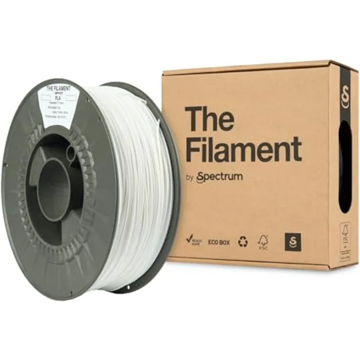 Spectrum Filaments PLA Refill, 1 kg, 1,75 mm, Drucktemperatur 185–215 °C, Made in EU, Farbe Traffic White