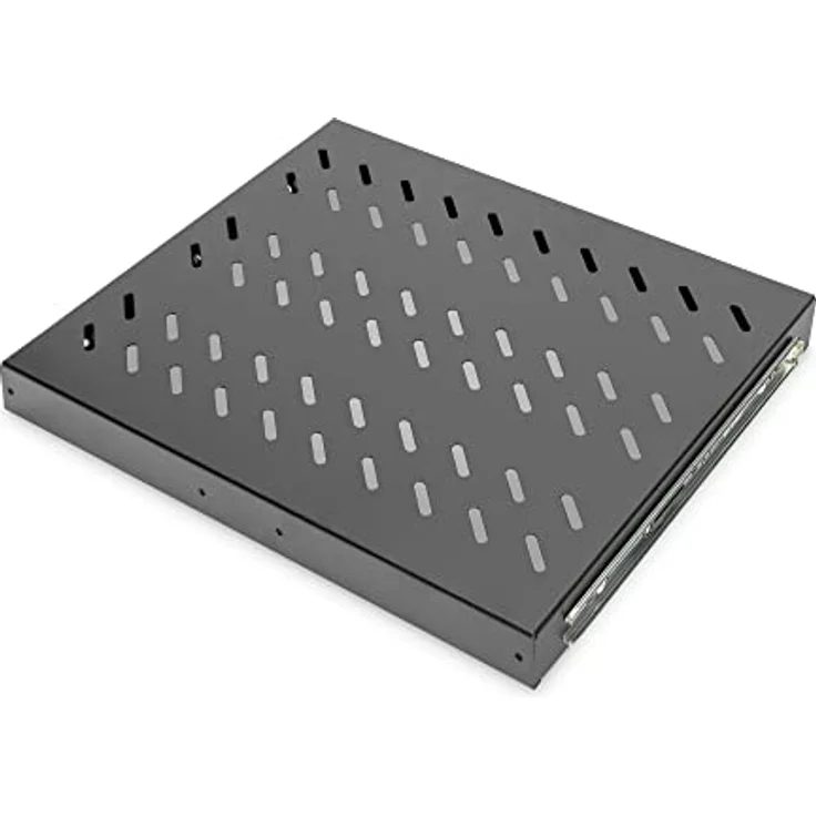 ASSMANN DIGITUS Ausziehbarer Fachboden schwarz, 1HE, Traglast bis 25 kg, 30x483x368 mm – Bild 2