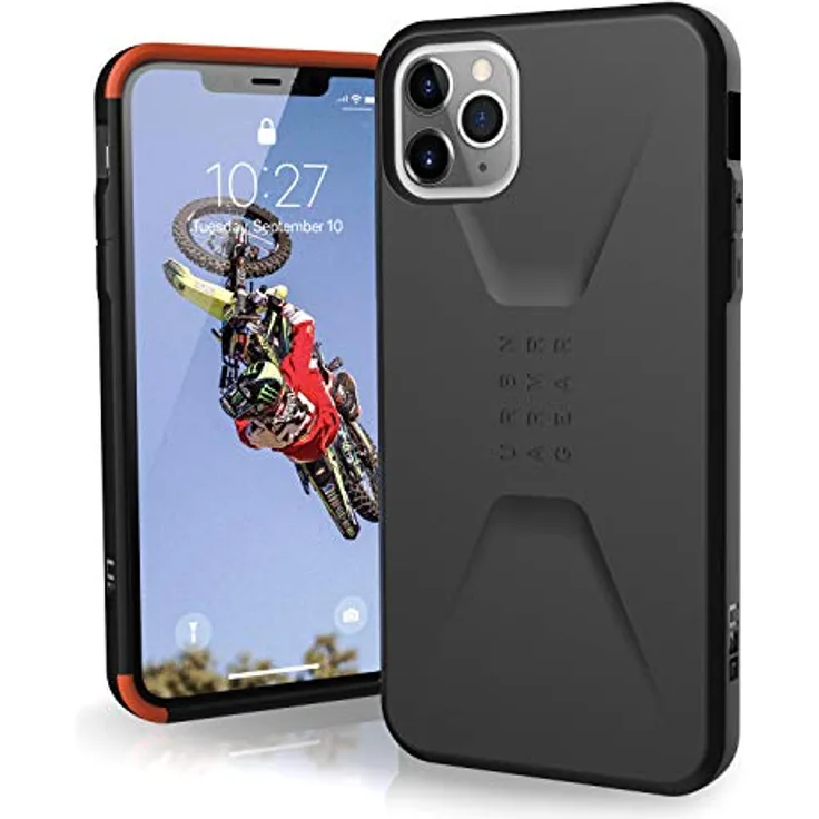 Urban Armor Gear Civilian Hülle Apple iPhone 11 Pro Max (6.5'') Schutzhülle (Wireless Charging kompatibles Cover, Sturzfeste Handyhülle, Ultra Slim Bumper) - schwarz