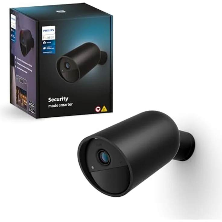 Philips Hue Secure kabellose Smart Home Überwachungskamera, schwarz – Bild 1