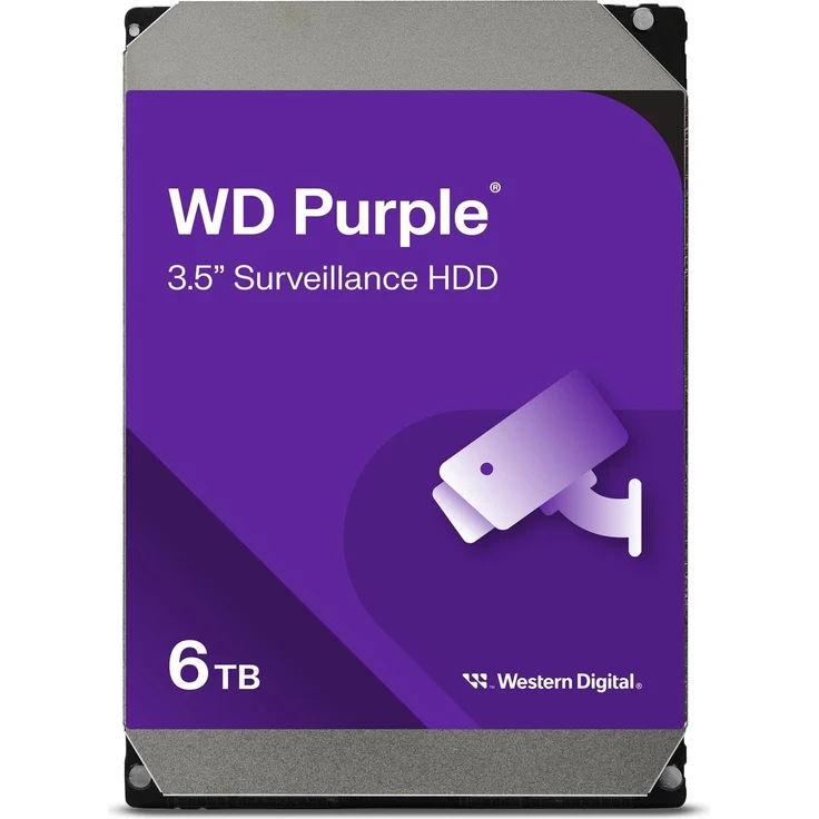 WD Purple 6 TB, 3.5" interne Festplatte für Überwachungssysteme mit AllFrame 4K-Technologie und 24/7-Betrieb