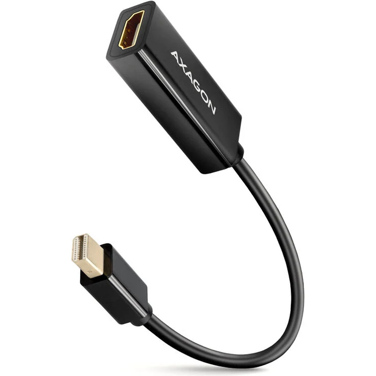AXAGON RVDM-HI14N Mini-DisplayPort zu HDMI Adapter, 4K/30 Hz, 15 cm, schwarz – Bild 1