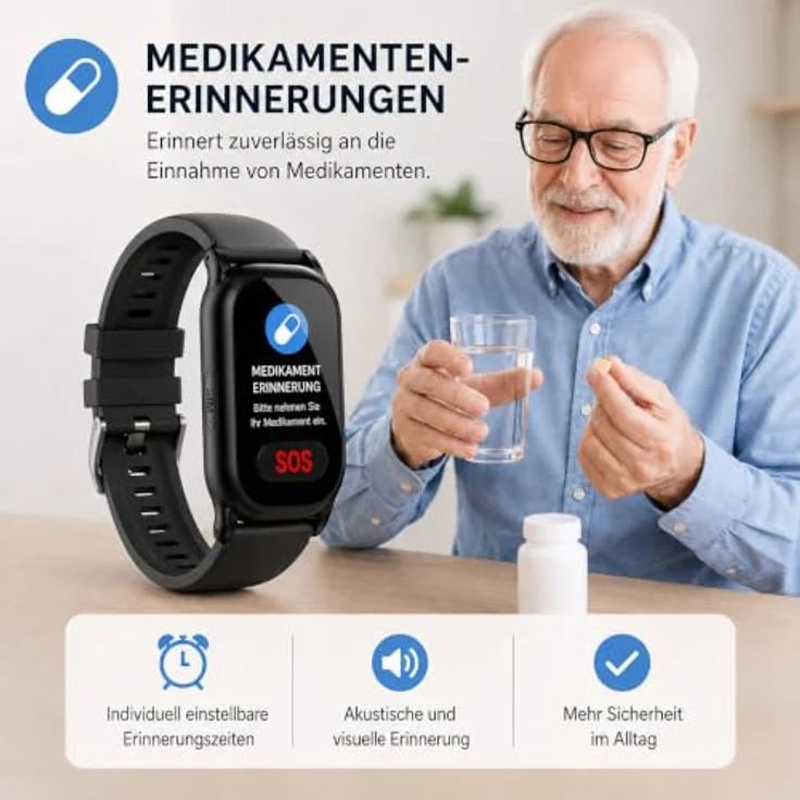 NikuTRAX GPS-Notrufuhr NC88S, 4G mit Sturzerkennung und Vitalwertmessung – Bild 5