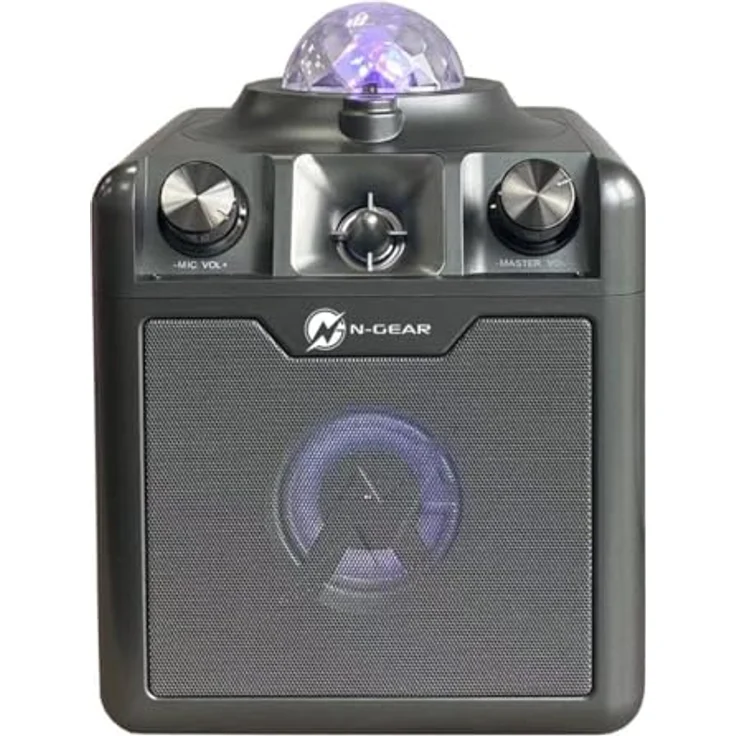 N-Gear Disco Star 710, Bluetooth Lautsprecher mit 50 Watt, Akku bis 6 h, integrierter Sternenprojektor, Grau – Bild 3