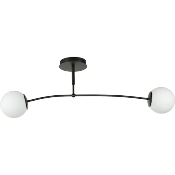 Licht-Erlebnisse XL Deckenleuchte Kugeln Metall Glas in schwarz B:60cm für Esszimmer Wohnzimmer Schlafstube 2xE14 Deckenlampe Kugelleuchte – Bild 4