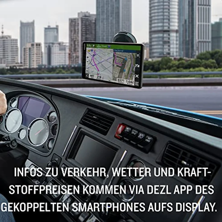 Garmin dēzlCam LGV 710, LKW-Navi mit integrierter Dashcam, Kollisionswarner, Spurhalteassistenz, 7“ Farbdisplay, fahrzeugspezifisches Routing, Satellitenbilder, Schwarz – Bild 4