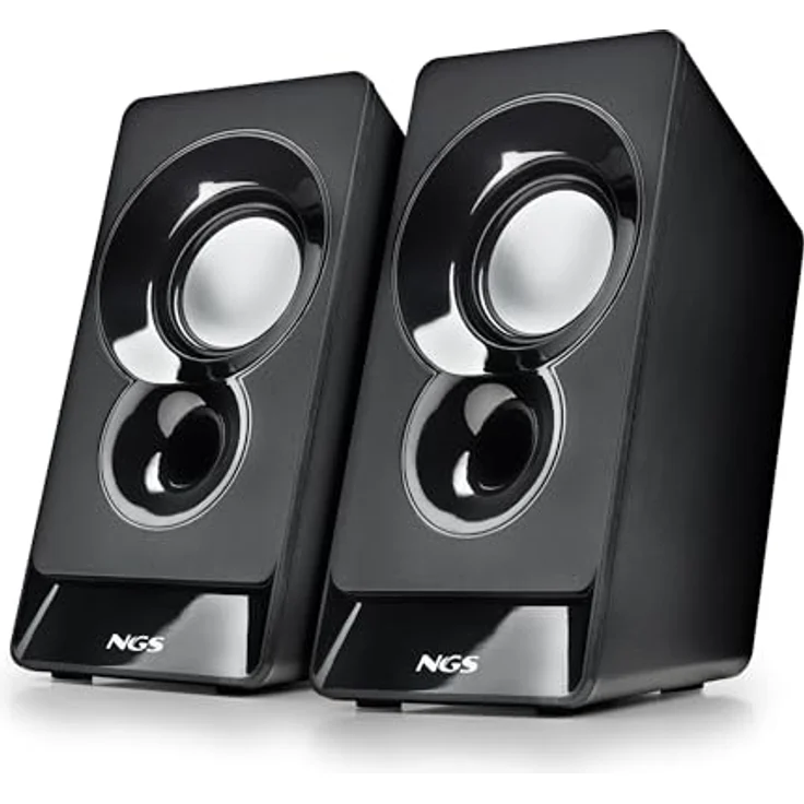 NGS SB210, Stereo-Lautsprecher 12 W, USB-Stromversorgung, 3,5-mm-Klinkeneingang, Kompaktes Design, Klangerlebnis mit klarer und Surround-Sound, Plug & Play, passend für PC und Laptops – Bild 2