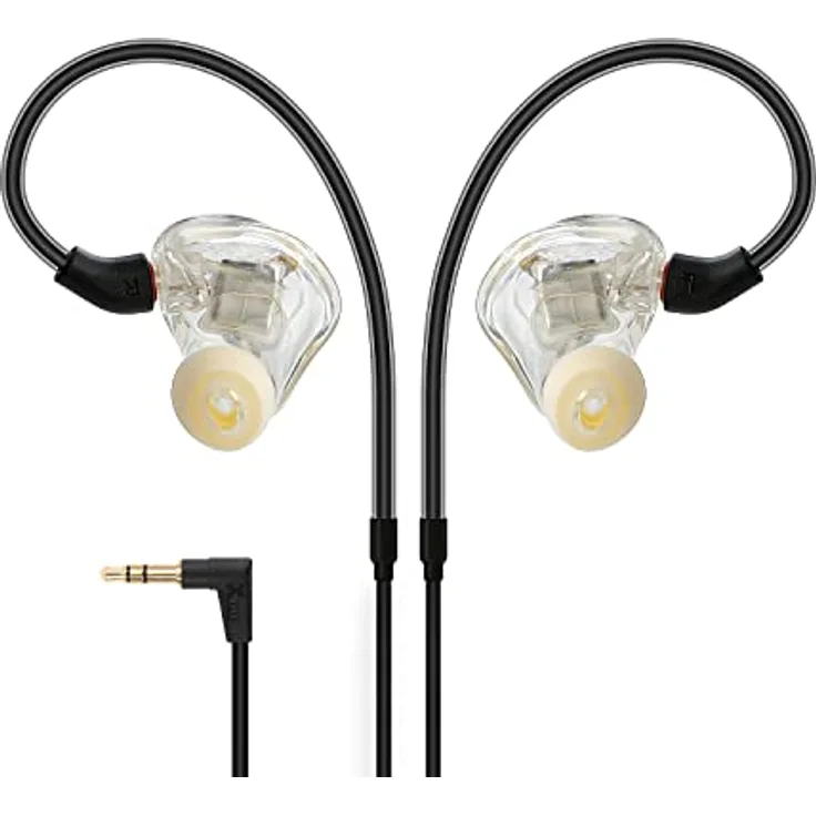 XVive T9 In-Ear Monitors, Dual Balanced Armature Treiber, ergonomische Passform, 20 Hz - 16,5 kHz, 3,5 mm Klinkenstecker, inkl. Tragetasche und Adapter