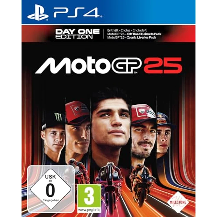 MILESTONE MotoGP 25 Day One Edition, PS4-Rennspiel mit "Iconic Liveries Pack" und "Off Road Helmets Pack" DLC – Bild 1