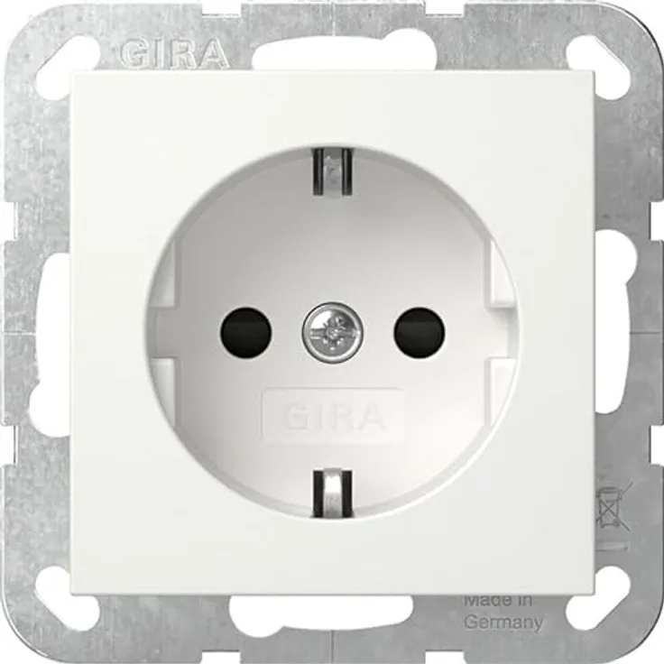 GIRA 445327 Steckdose Shutter erhöhter Berührungsschutz System 55 Reinweiß seidenmatt