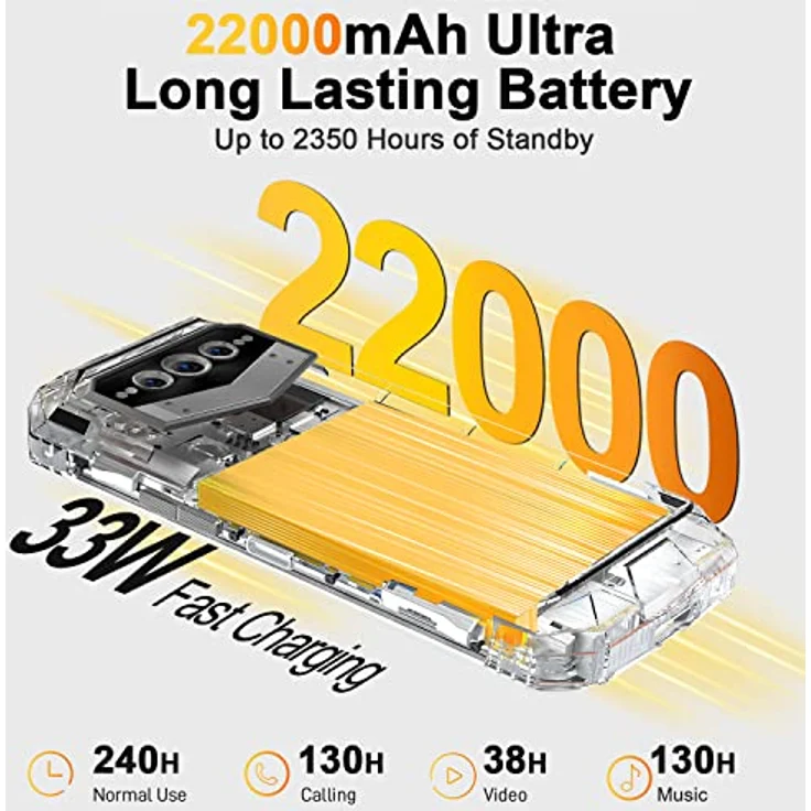 DOOGEE VMAX 5G Outdoor Handy ohne Vertrag, 20GB+256GB Dimensity 1080, 22000mAh Großer Akku, 108MP Kamera, 6.6" FHD+ 120hz Outdoor Smartphone Android 12 Dual SIM IP68 Wasserdicht OTG NFC – Bild 3