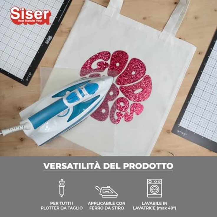 Siser Transferfolie für Cad-Cut ®, Glitter Heißtransferfolie, 30 cm, Blush Rose – Bild 5