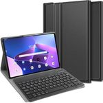 Cazy Tastatur Hülle Kompatibel mit Lenovo Tab M10 Plus Gen 3 - Layout: QWERTY, magnetisch Abnehmbare Tastatur - PU-Leder Schutzhülle, Schwarz
