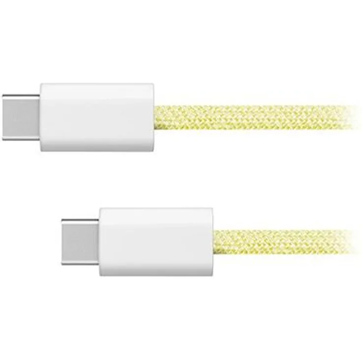 Kruger&Matz USB Typ C Kabel 1 m, 60 W, gelb, hohe Übertragungsgeschwindigkeit bis 480 Mb/s, strapazierfähiger Nylonmantel