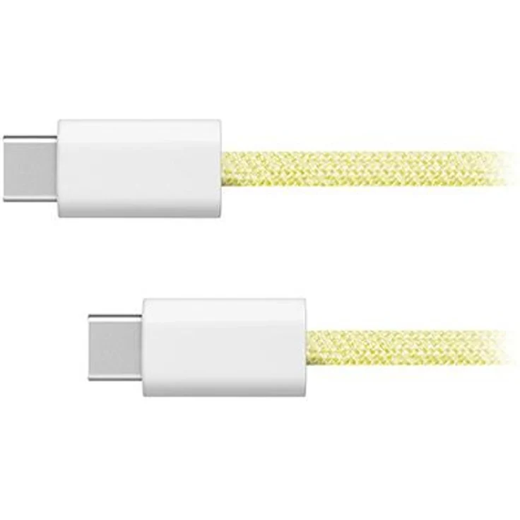Kruger&Matz USB Typ C Kabel 1 m, 60 W, gelb, hohe Übertragungsgeschwindigkeit bis 480 Mb/s, strapazierfähiger Nylonmantel
