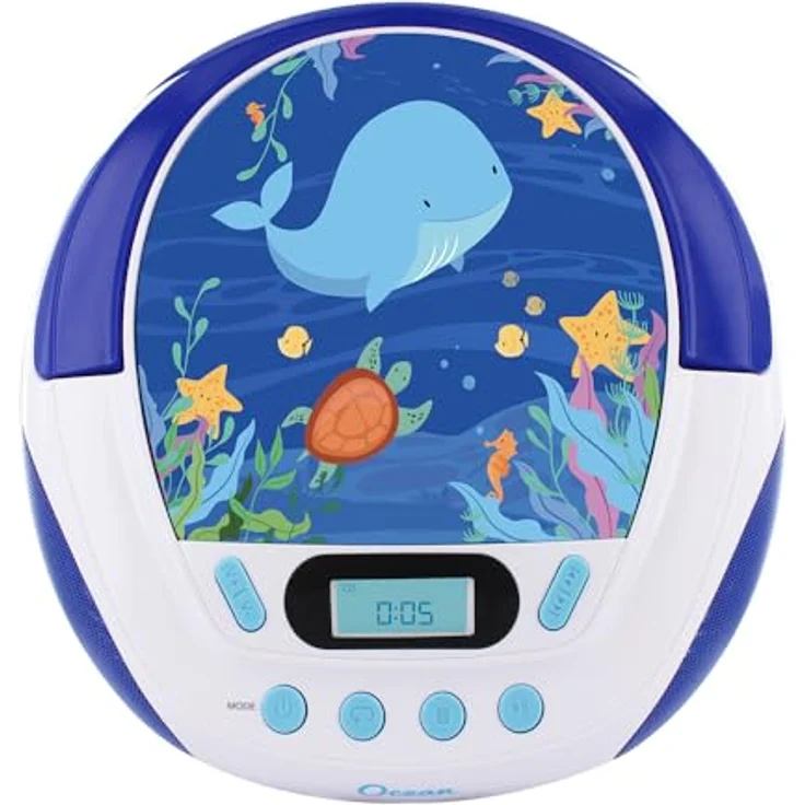 Metronic Radio-CD-Player für Kinder, Ozean, mit USB--SD--AUX-IN-Port blau-weiß – Bild 9