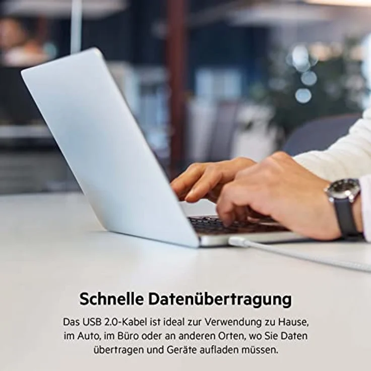 Belkin BoostCharge USB-C/USB-C Kabel 100W, 2m, weiß - langlebig, doppelt geflochtenes Nylon, bis zu 480 Mbps Datenübertragungsrate – Bild 6