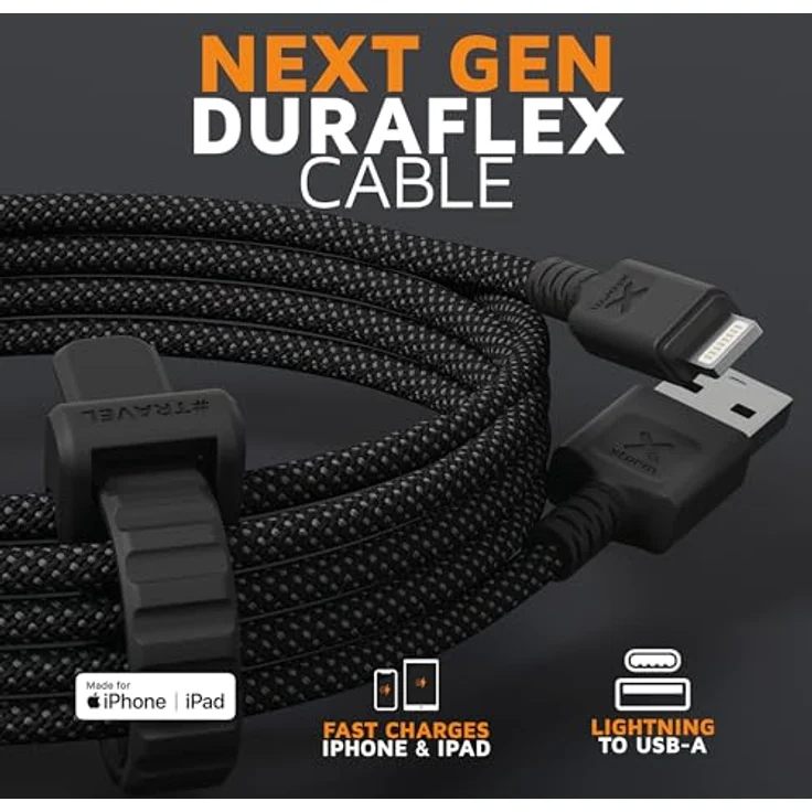 Xtorm Next Gen USB zu Lightning Kabel, 3 Meter, flexibles und langlebiges Kabel in Schwarz für Apple Geräte – Bild 2