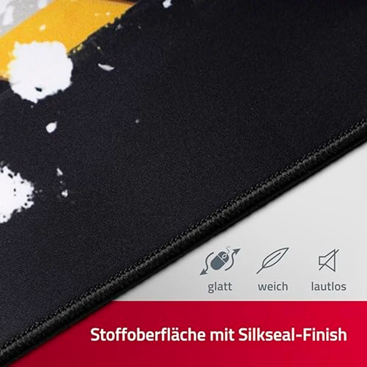 DEVplus Borderlands XXL Mousepad Claptrap, Mausmatte 80 x 35 cm, rutschfeste Gummirückseite, mehrfarbig, offiziell lizenziert – Bild 3