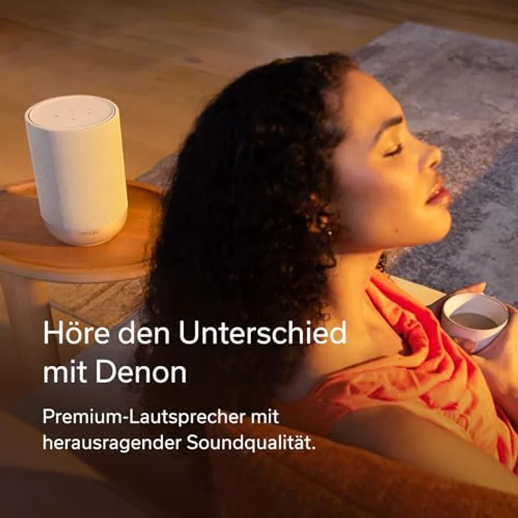 Denon Home 200, Kabelloser Smart Speaker mit Dolby Atmos Music, HEOS Streaming, WLAN, Bluetooth, AirPlay 2, Hi-Res Audio, Stereopaar-Funktion - Stone – Bild 4