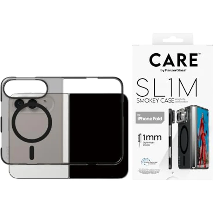 CARE by PanzerGlass Signature Case SLIM, PC/TPU Hülle für Apple iPhone Duo, MagSafe-kompatibel, 1 mm dünn, Smokey Black – Bild 2