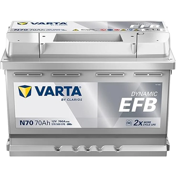 Varta N70 Blue Dynamic EFB, 12V Autobatterie mit 70Ah und 760A für Start-Stop-Fahrzeuge – Bild 2