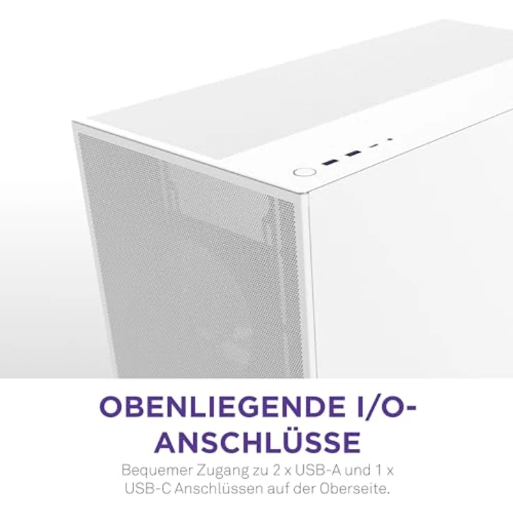 NZXT H7 Flow RGB (2024) Mid-Tower White (ATX), PC Gehäuse, Weiss – Bild 8